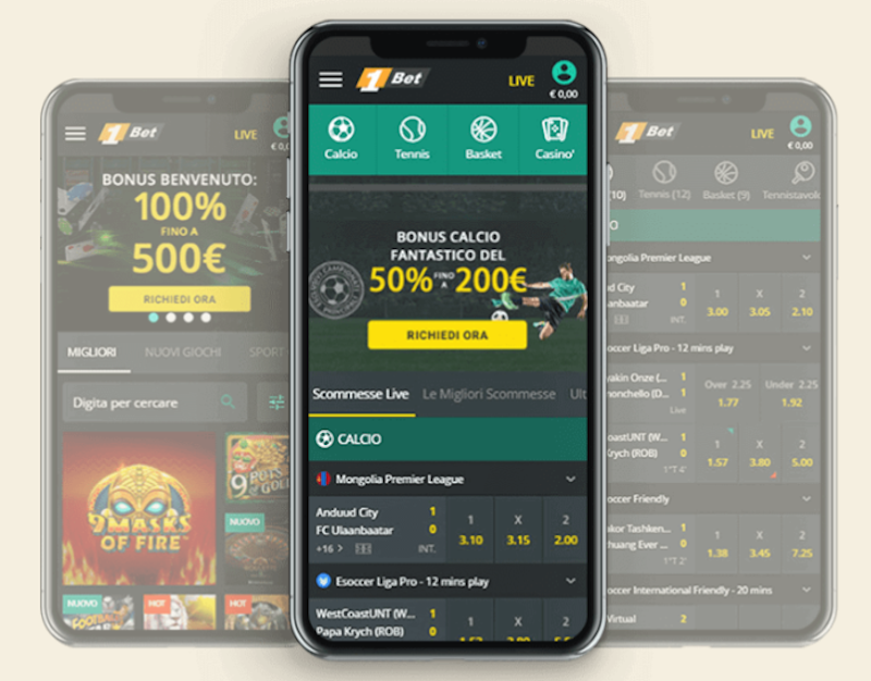 1Bet app mobile scommesse Android 2026