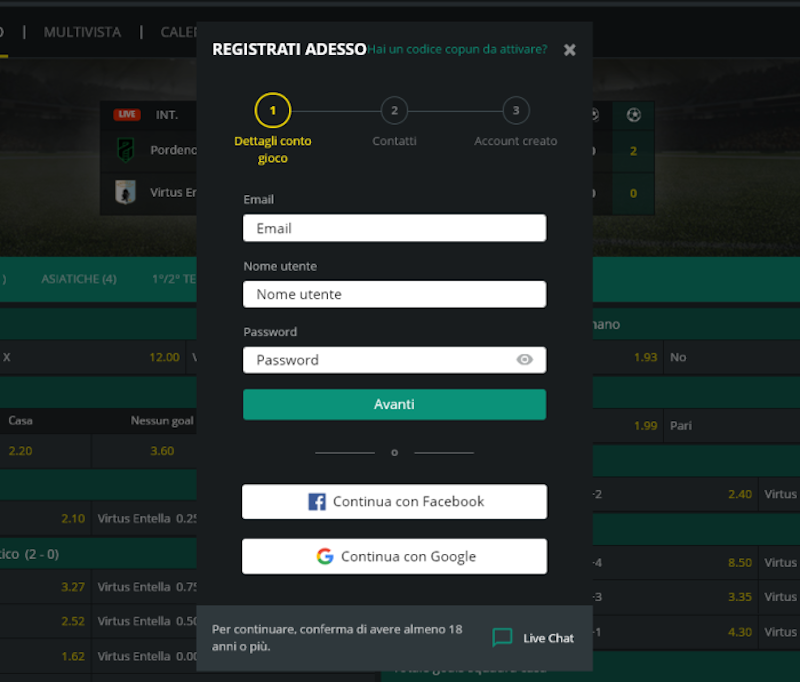 1Bet come registrarsi passo per passo 2026
