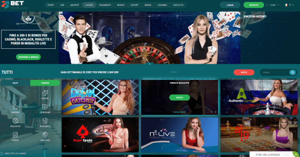 22Bet casino - slot giochi da tavolo e casino live 2026